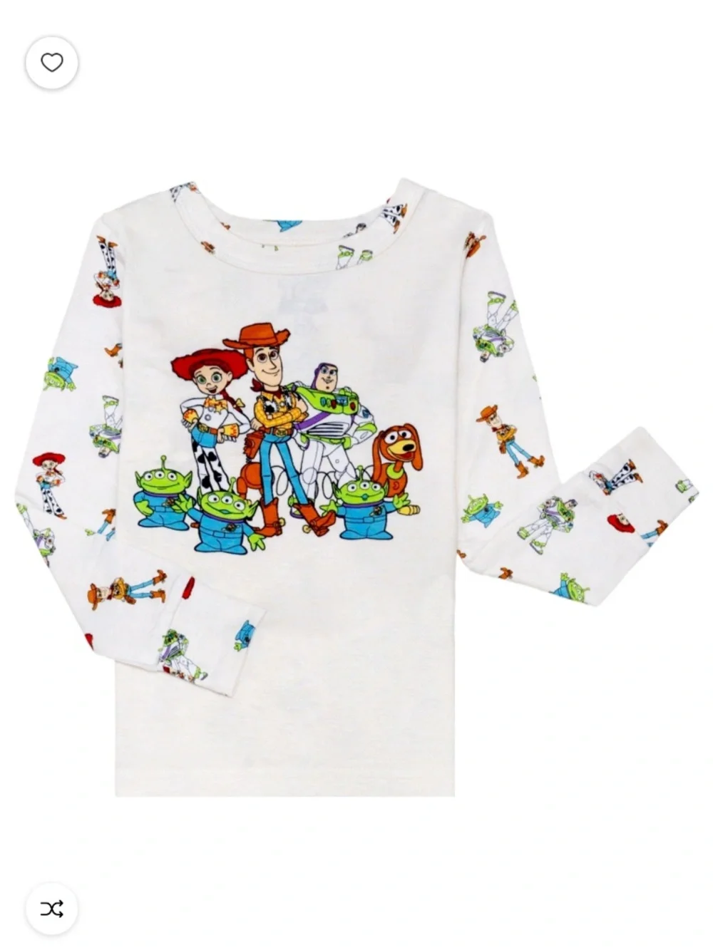 Toy Story Gang White 2 PC Unisex Pajama Set 5T NWT